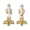 Glitzhome® Christmas Resin Nutcracker Stocking Holder Set